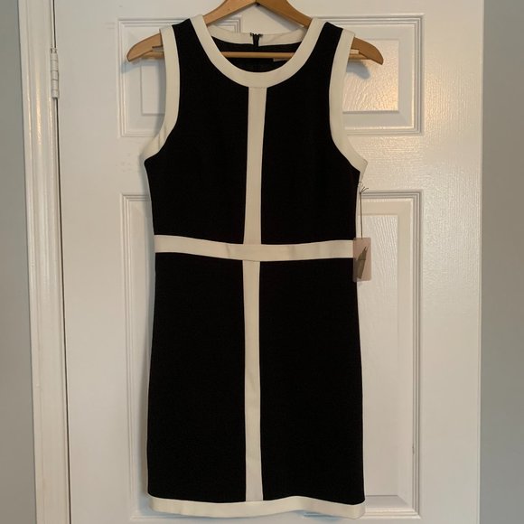 Black Dress  - sleeveless with white trim - Picture 1 of 2